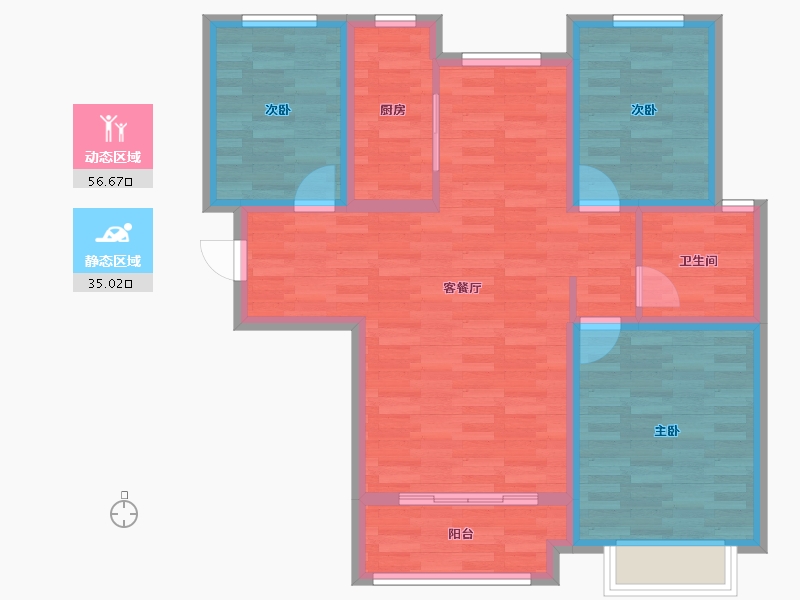 山东省-济南市-嘉润御景国际-81.73-户型库-动静分区