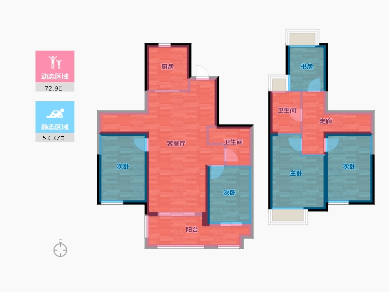 福建省-福州市-福清华润中央公园-111.52-户型库-动静分区