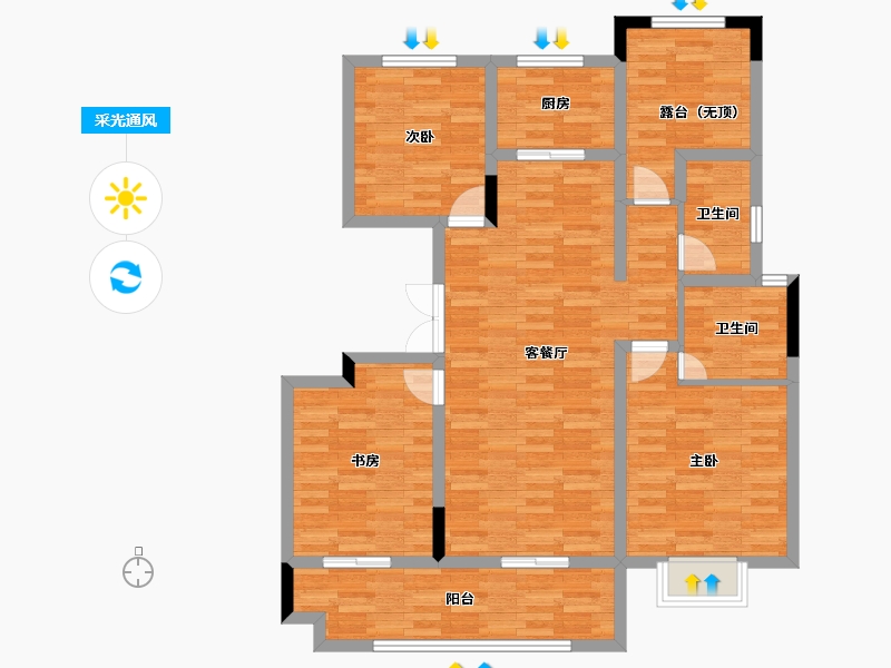 安徽省-滁州市-珑樾华府-104.01-户型库-采光通风