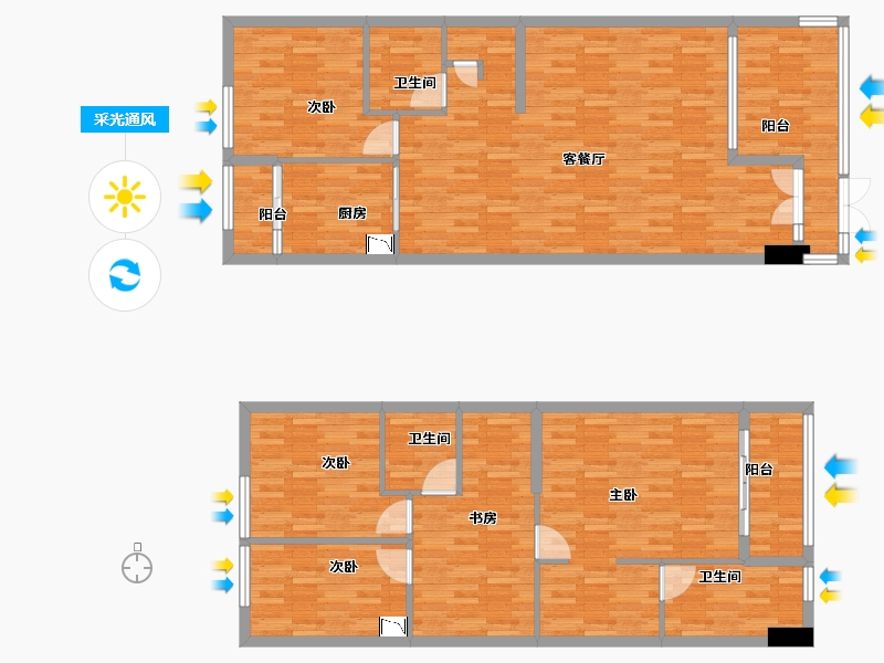 福建省-泉州市-晋江万科金域滨江-155.00-户型库-采光通风