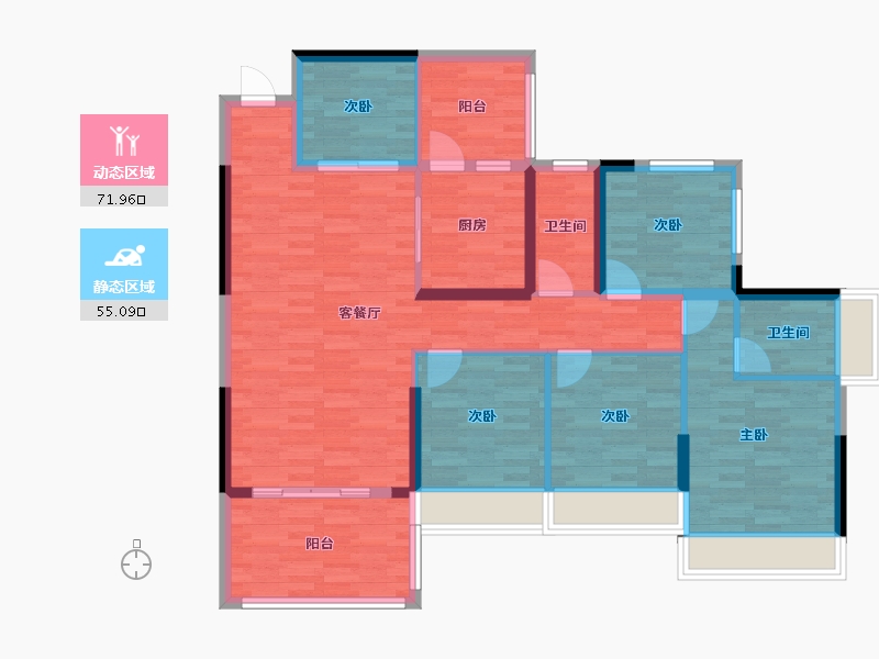 广东省-湛江市-新澳城市花园二期-112.75-户型库-动静分区