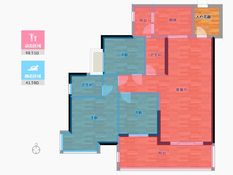 广东省-韶关市-沙湖绿洲-102.25-户型库-动静分区