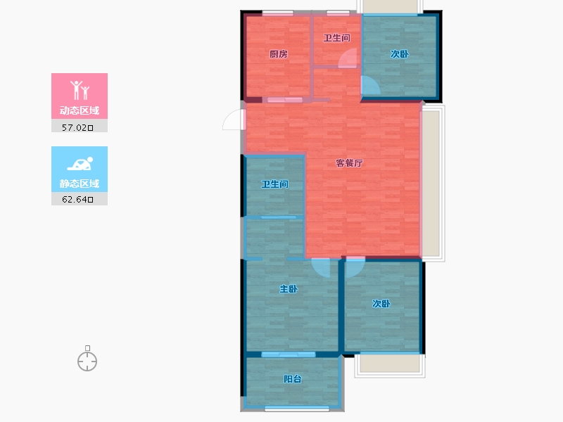 福建省-厦门市-龙湖春江天玺-107.69-户型库-动静分区