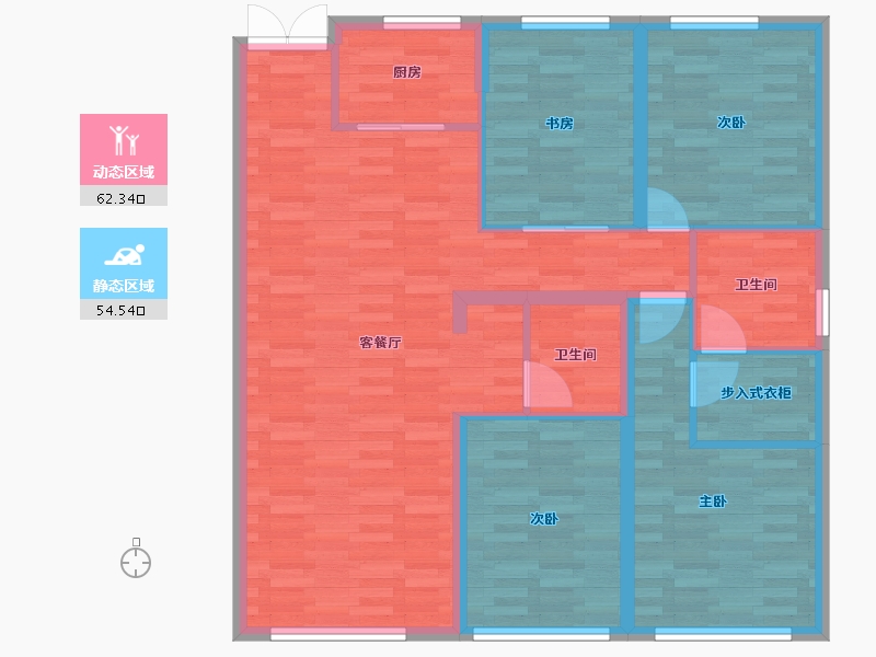 黑龙江省-哈尔滨市-凯利悦-105.00-户型库-动静分区