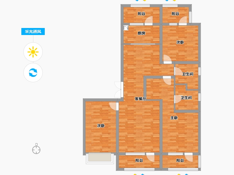 河北省-石家庄市-融创臻景园-119.63-户型库-采光通风