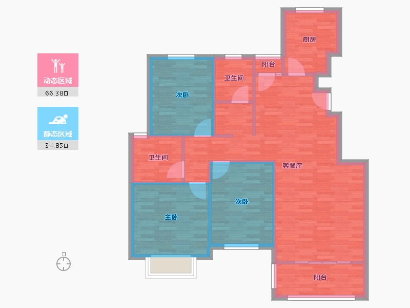 上海-上海市-古楼新苑-东区-92.07-户型库-动静分区