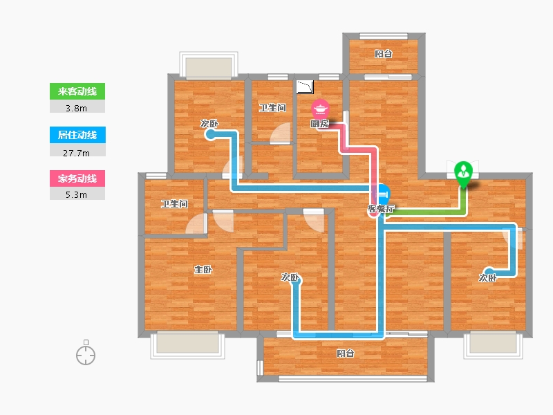 江苏省-南通市-中天博士园-125.99-户型库-动静线