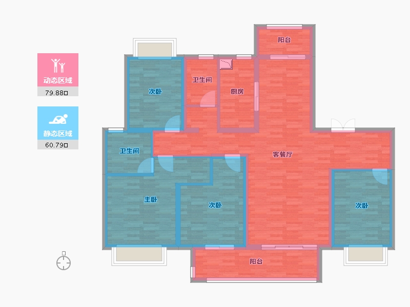 江苏省-南通市-中天博士园-125.99-户型库-动静分区