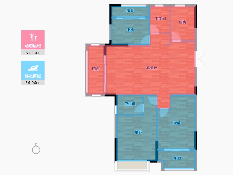 湖南省-常德市-康澧四季园-107.68-户型库-动静分区