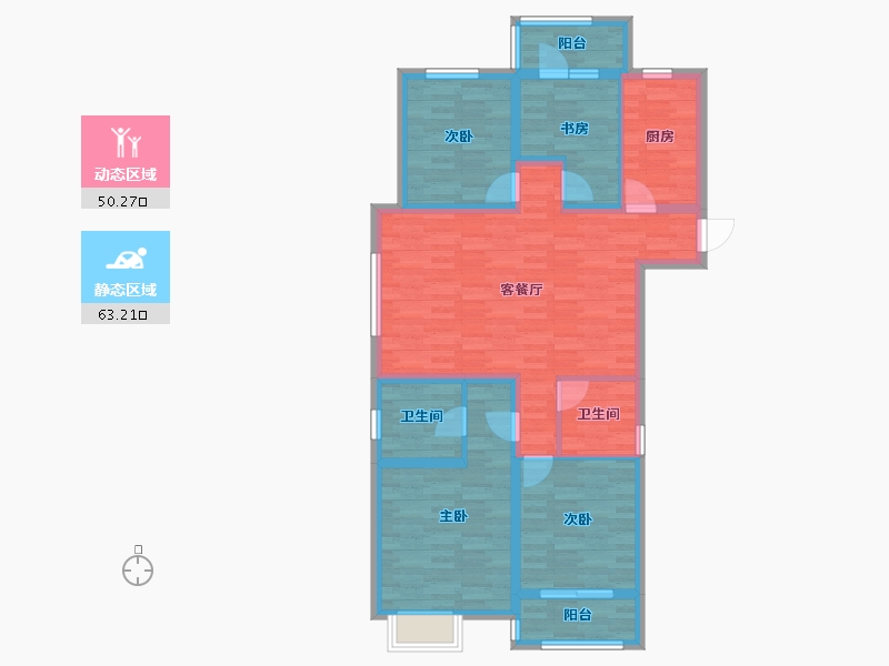 河北省-石家庄市-半岛名邸-100.72-户型库-动静分区