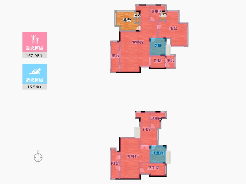 重庆-重庆市-石柱财信城-178.06-户型库-动静分区