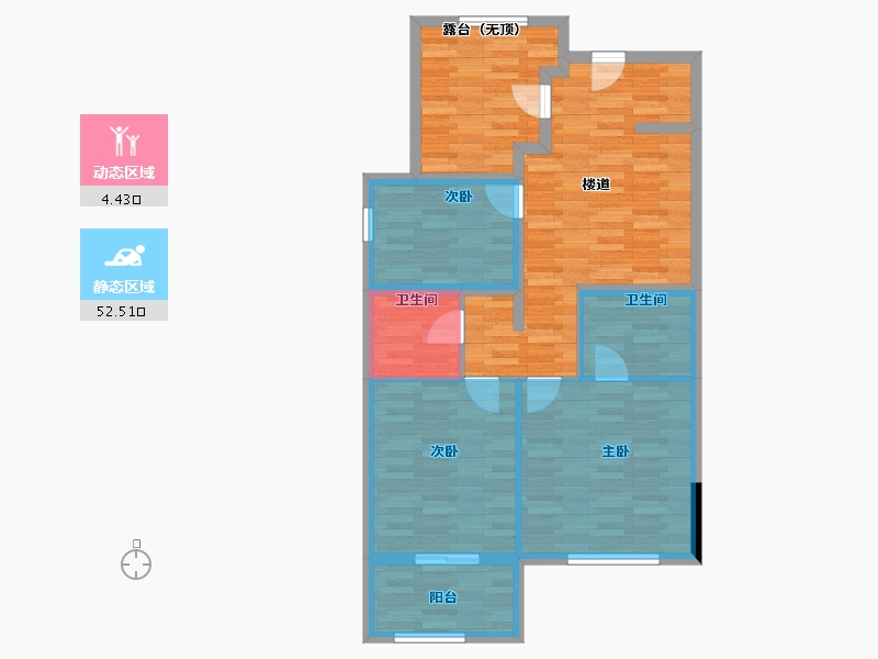 吉林省-长春市-澳海富春山居-83.90-户型库-动静分区