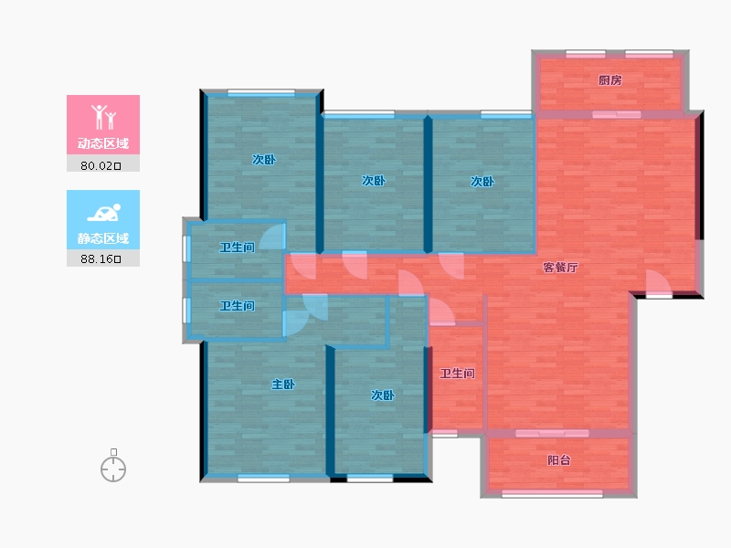 广西壮族自治区-钦州市-长融・人和春天-152.34-户型库-动静分区