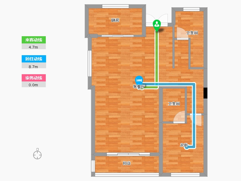 贵州省-黔南布依族苗族自治州-碧桂园玖珑湾-77.76-户型库-动静线