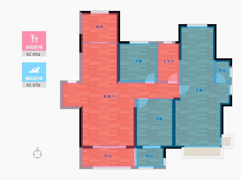 陕西省-宝鸡市-吾悦华府-114.00-户型库-动静分区