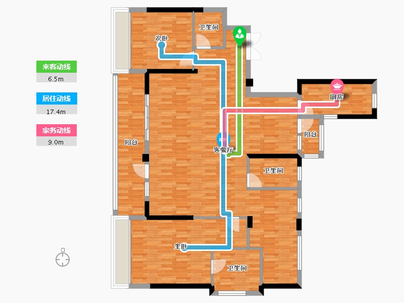 浙江省-湖州市-金辰湾-135.03-户型库-动静线