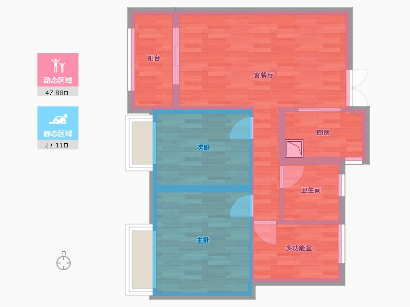 河南省-郑州市-中岳俪景湾-62.71-户型库-动静分区