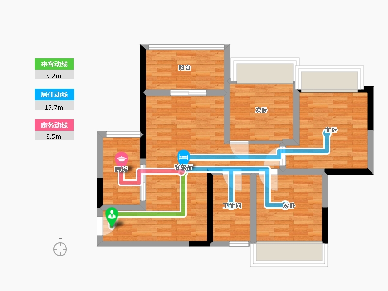 四川省-南充市-天合丽景君悦府-61.06-户型库-动静线