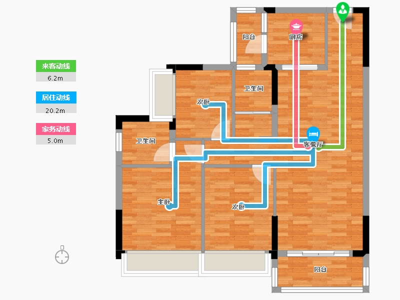 四川省-遂宁市-碧桂园天誉-84.25-户型库-动静线