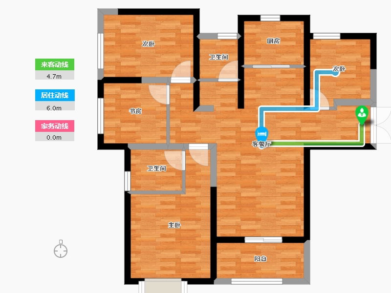 河南省-郑州市-中岳俪景湾-83.88-户型库-动静线