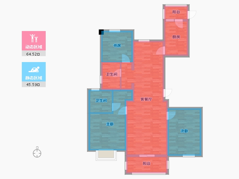 浙江省-宁波市-宁波欢乐海岸-97.47-户型库-动静分区