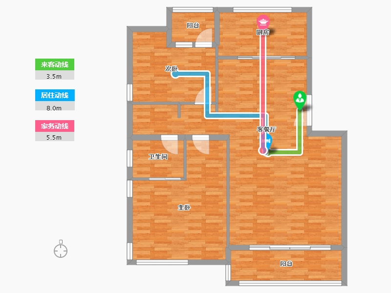 山东省-济南市-鲁商常春藤-105.30-户型库-动静线