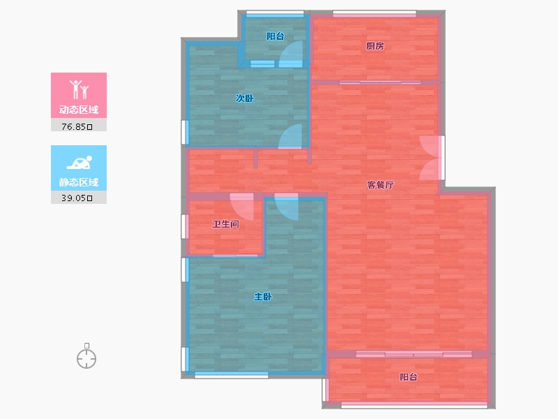 山东省-济南市-鲁商常春藤-105.30-户型库-动静分区