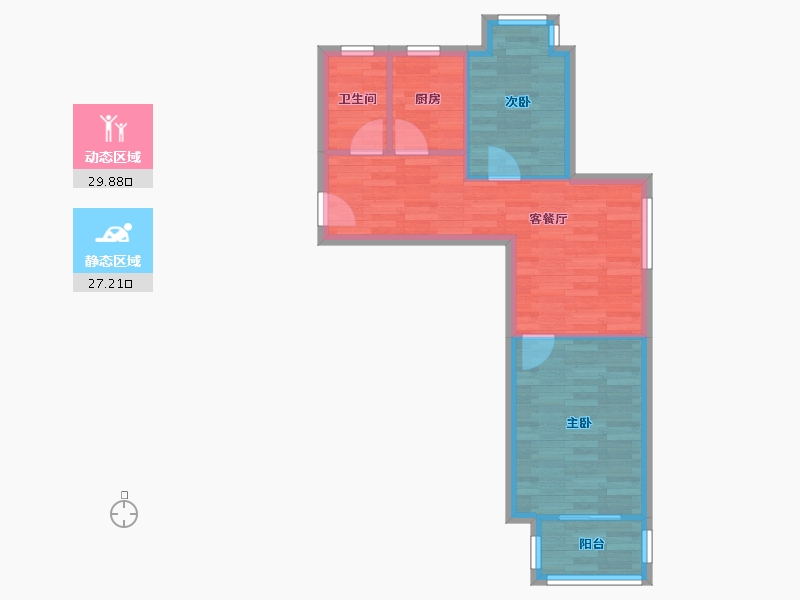 江苏省-南京市-和苑-50.67-户型库-动静分区