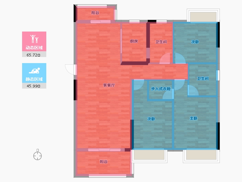 湖北省-武汉市-临空香庭-99.69-户型库-动静分区