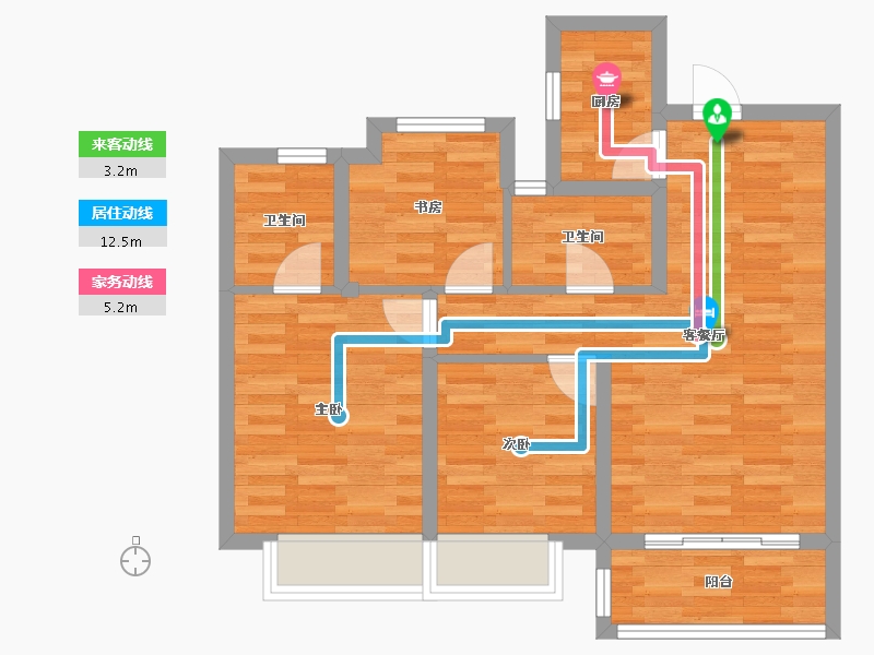 浙江省-温州市-阳光城愉景愉欣嘉园-66.01-户型库-动静线