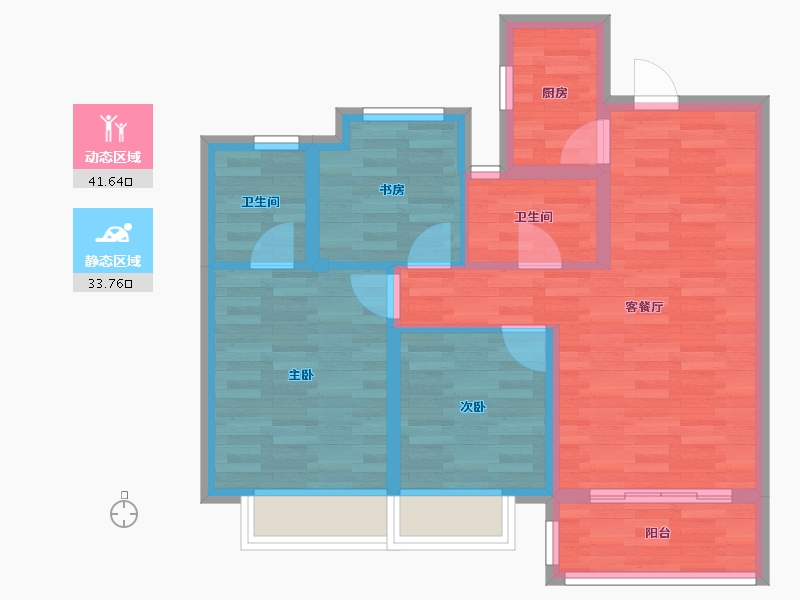 浙江省-温州市-阳光城愉景愉欣嘉园-66.01-户型库-动静分区