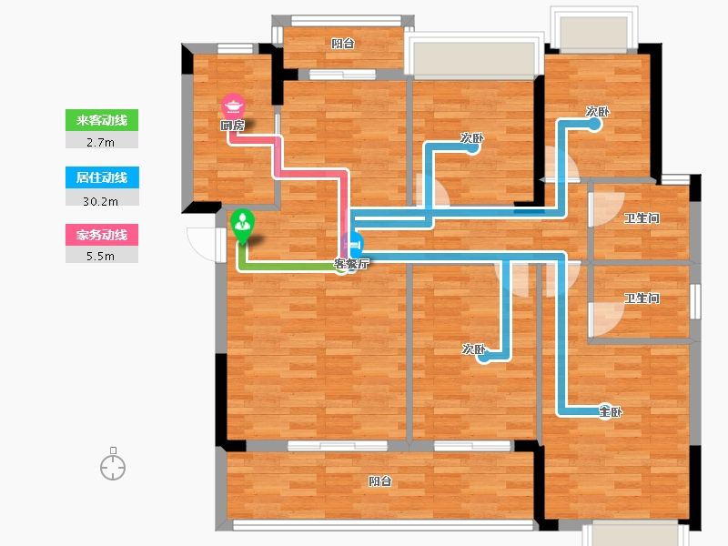 湖北省-黄冈市-鸿城壹号院-105.01-户型库-动静线