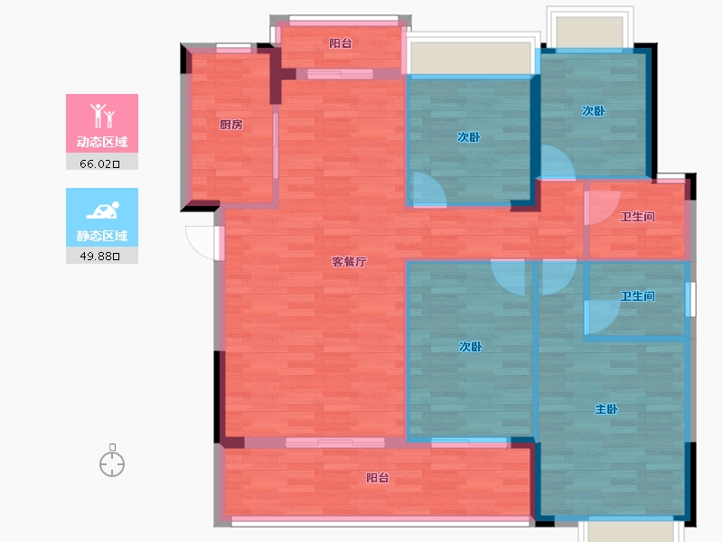 湖北省-黄冈市-鸿城壹号院-105.01-户型库-动静分区