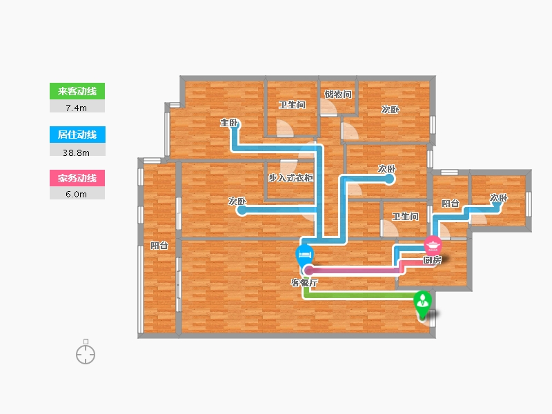 云南省-昆明市-俊发时代俊园-156.56-户型库-动静线