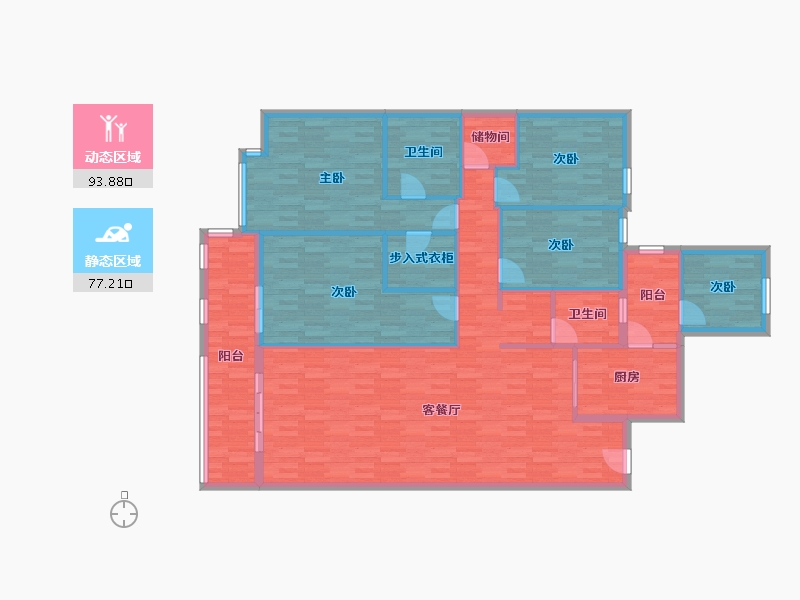 云南省-昆明市-俊发时代俊园-156.56-户型库-动静分区