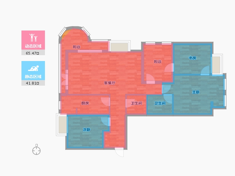 陕西省-西安市-浐灞半岛-95.05-户型库-动静分区