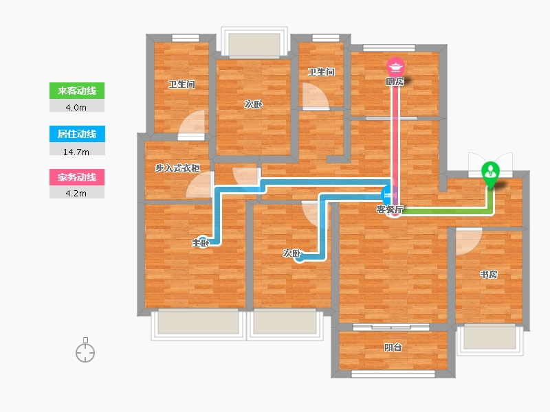 上海-上海市-葛洲坝融创玫瑰公馆-97.82-户型库-动静线