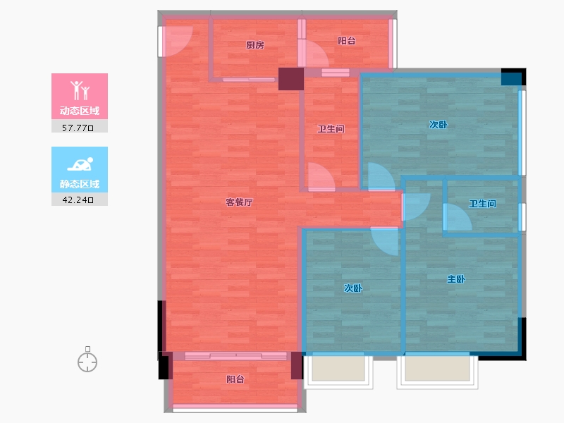 四川省-南充市-白鹤香洲-90.10-户型库-动静分区