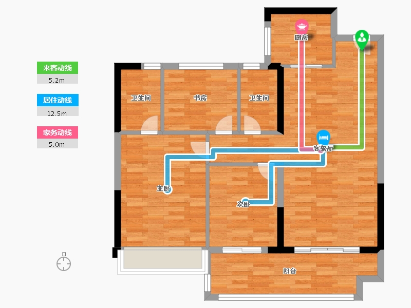 江苏省-盐城市-碧桂园新都荟-82.00-户型库-动静线