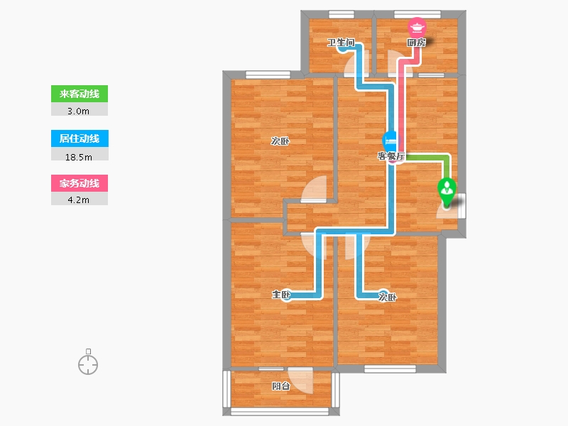 河北省-石家庄市-省直玉成小区-71.02-户型库-动静线