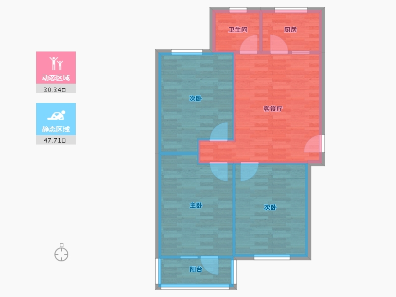 河北省-石家庄市-省直玉成小区-71.02-户型库-动静分区