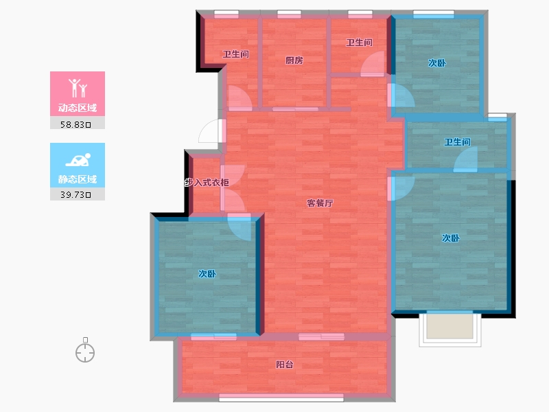 江苏省-南通市-万科翡翠公园-88.00-户型库-动静分区