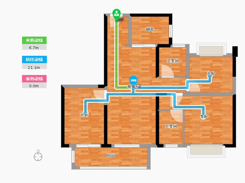 江苏省-泰州市-丹霞-110.00-户型库-动静线