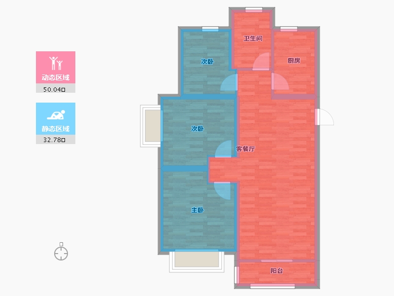 山东省-烟台市-海信天山郡-73.77-户型库-动静分区