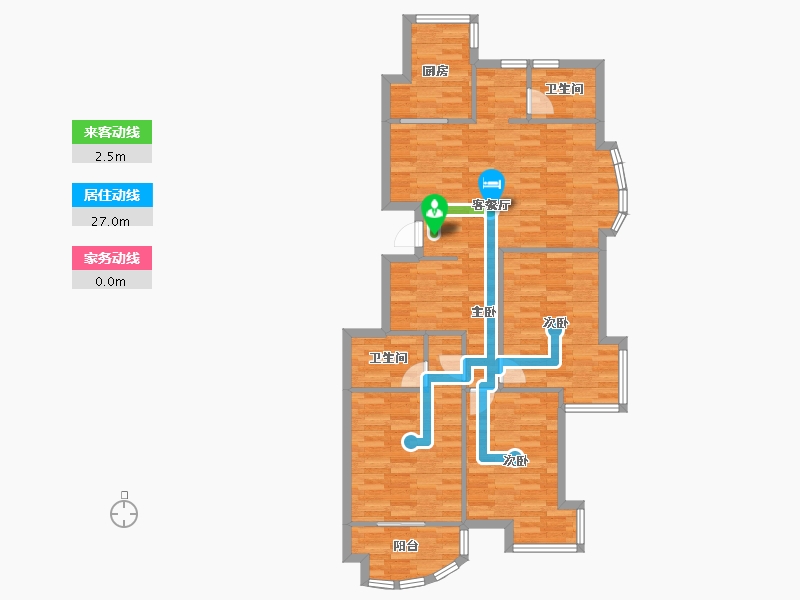 江苏省-南京市-绿岛华庭-100.73-户型库-动静线