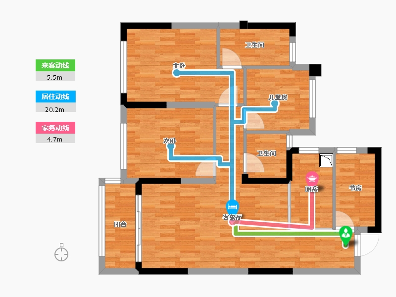 浙江省-杭州市-万达同心湾-80.86-户型库-动静线