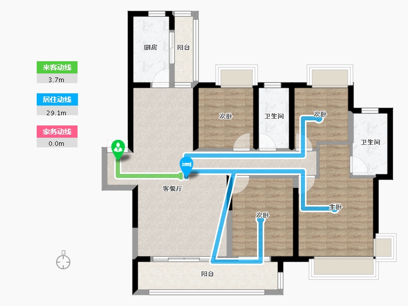 广西壮族自治区-钦州市-吾悦公馆-105.78-户型库-动静线