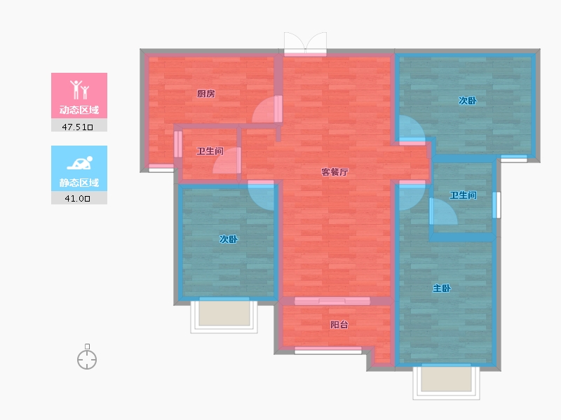 陕西省-西安市-恒志云都-78.07-户型库-动静分区