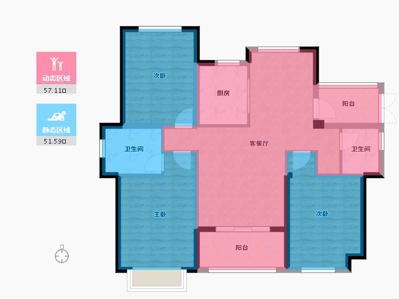 福建省-福州市-罗源湾滨海新城-97.60-户型库-动静分区