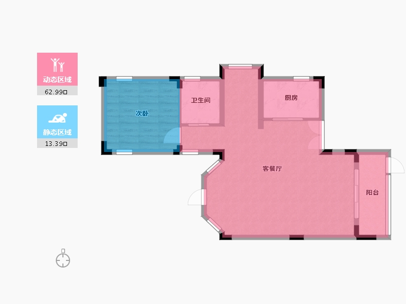 浙江省-嘉兴市-保利西塘越-69.62-户型库-动静分区